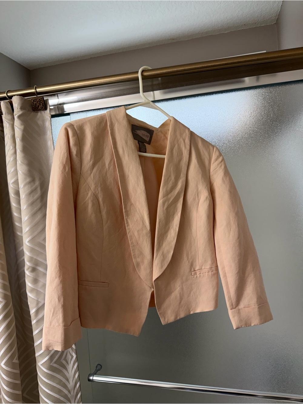 Forever 21 Peach Open-Front Shawl Collar Blazer